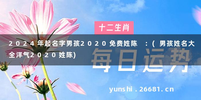 2024年起名字男孩2020免费姓陈 :(男孩姓名大全洋气2020姓陈)